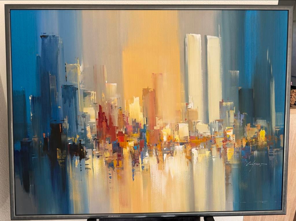 Schilderij New York skyline, Antiek en Kunst, Kunst | Schilderijen | Modern, Ophalen