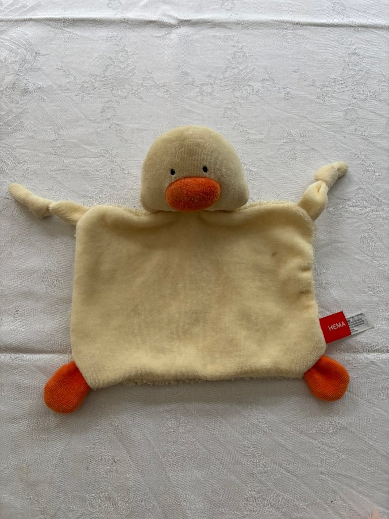 Schattig knuffeldoekje in de vorm van een eendje van hema., Hema, Overige karakters, Overige typen, Ophalen of Verzenden