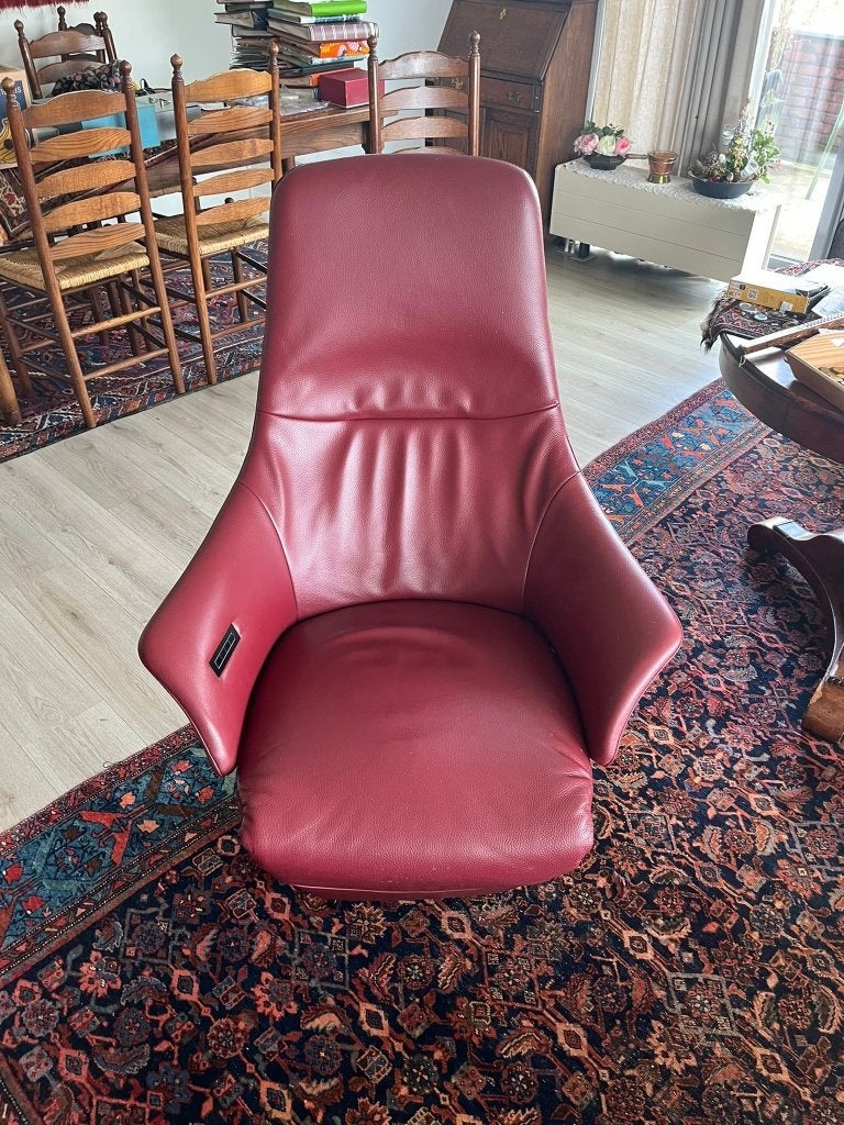 Relax/ Sta Op fauteuil leer, Ophalen, Zo goed als nieuw, Modern, 50 tot 75 cm