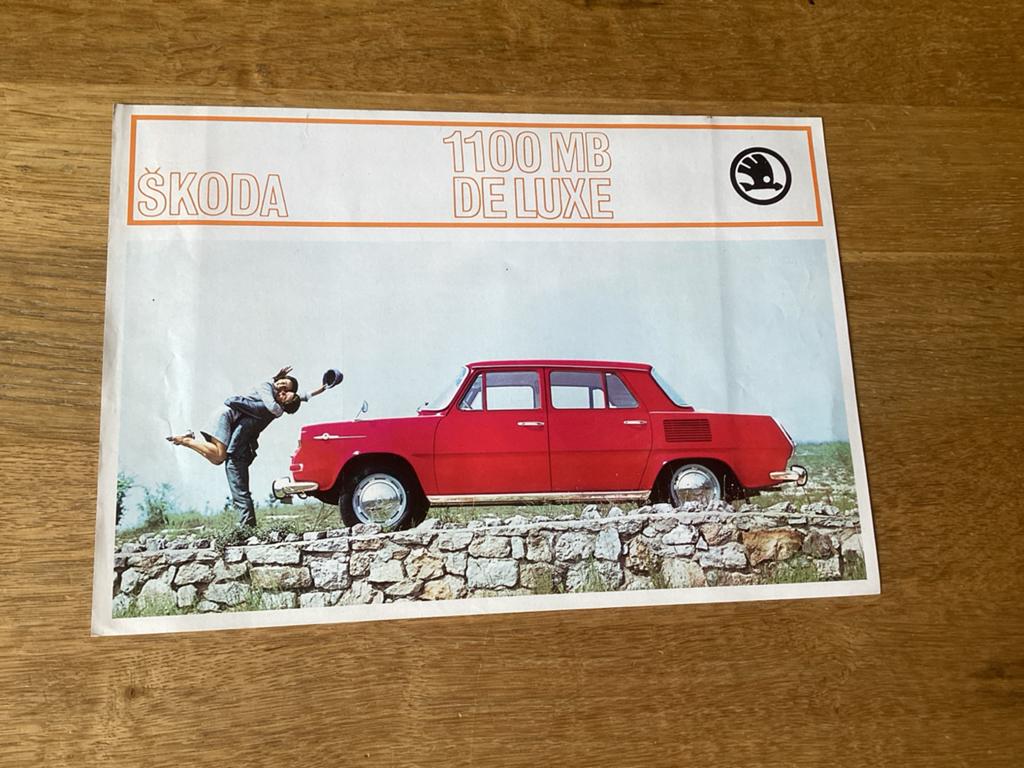 Skoda 1100 MB De Luxe leaflet, Ophalen of Verzenden, Gelezen, Overige merken
