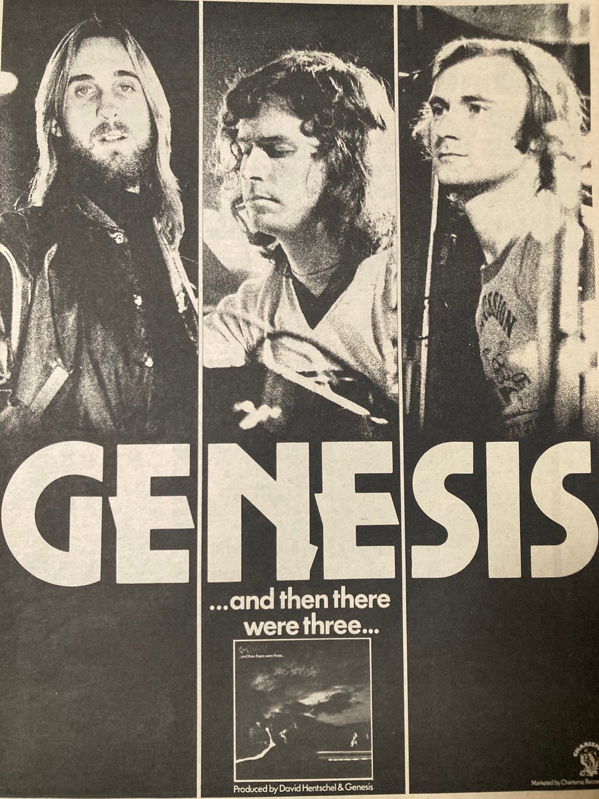 Paginagrote A3 advertentie GENESIS And Then There Were relea, Cd's en Dvd's, Vinyl | Rock, Ophalen of Verzenden, Zo goed als nieuw