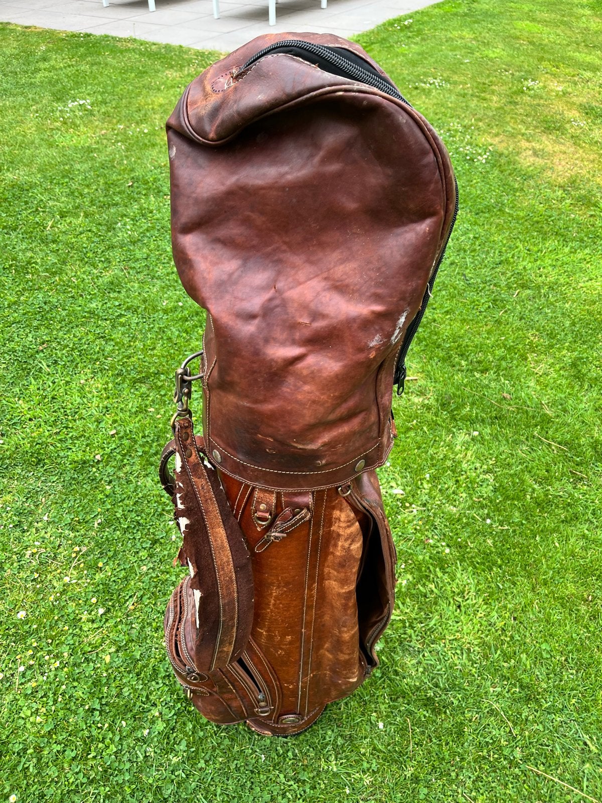 Unieke Vintage Leren Golftas - Authentiek & Stijlvol, Sport en Fitness, Golf, Ophalen, Gebruikt, Tas, Overige merken