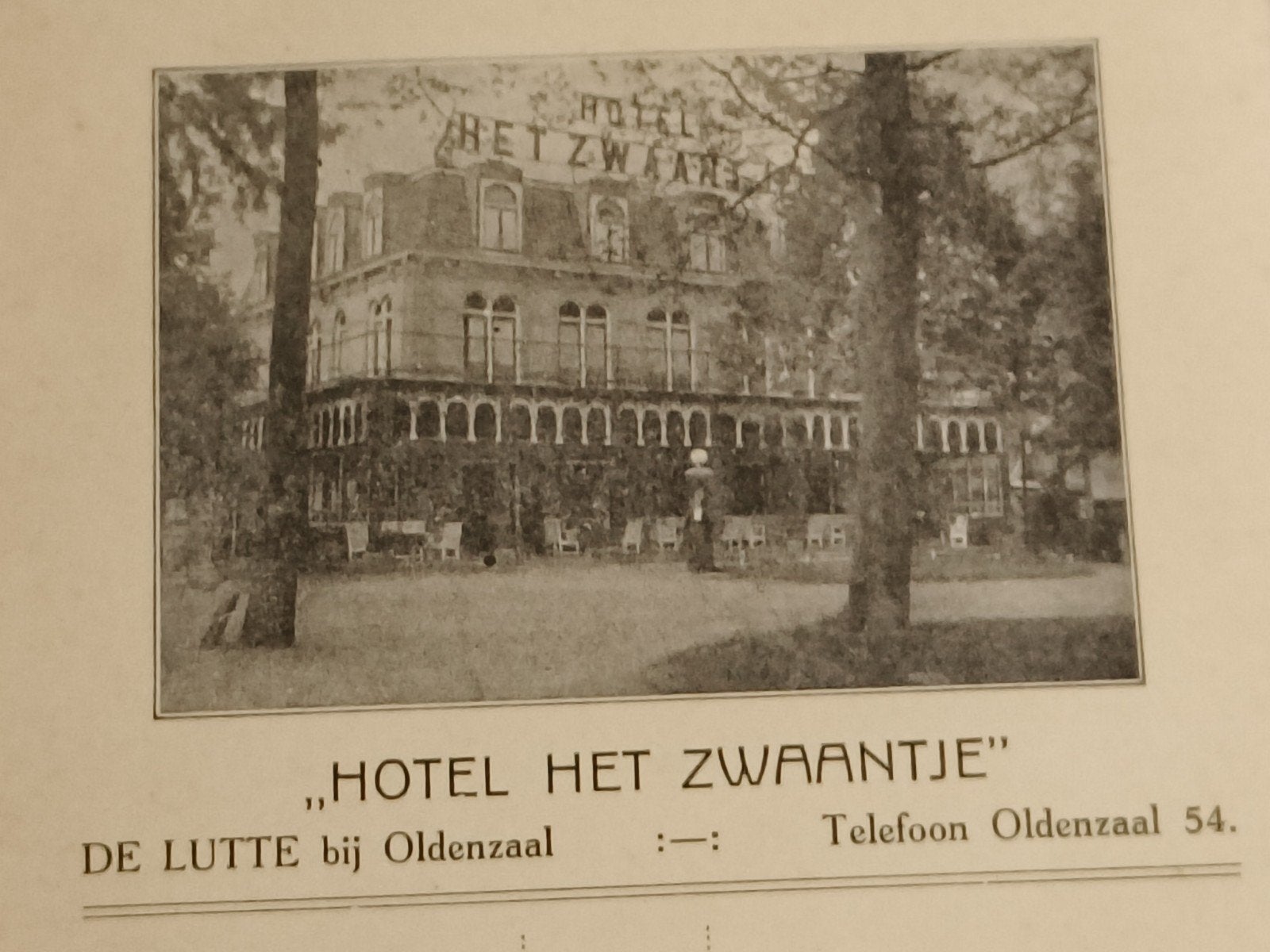 HOTEL HET ZWAANTJE , DE LUTTE BIJ OLDENZAAL, BRIEFKAART, Ophalen of Verzenden, Gebruikt, Overige typen