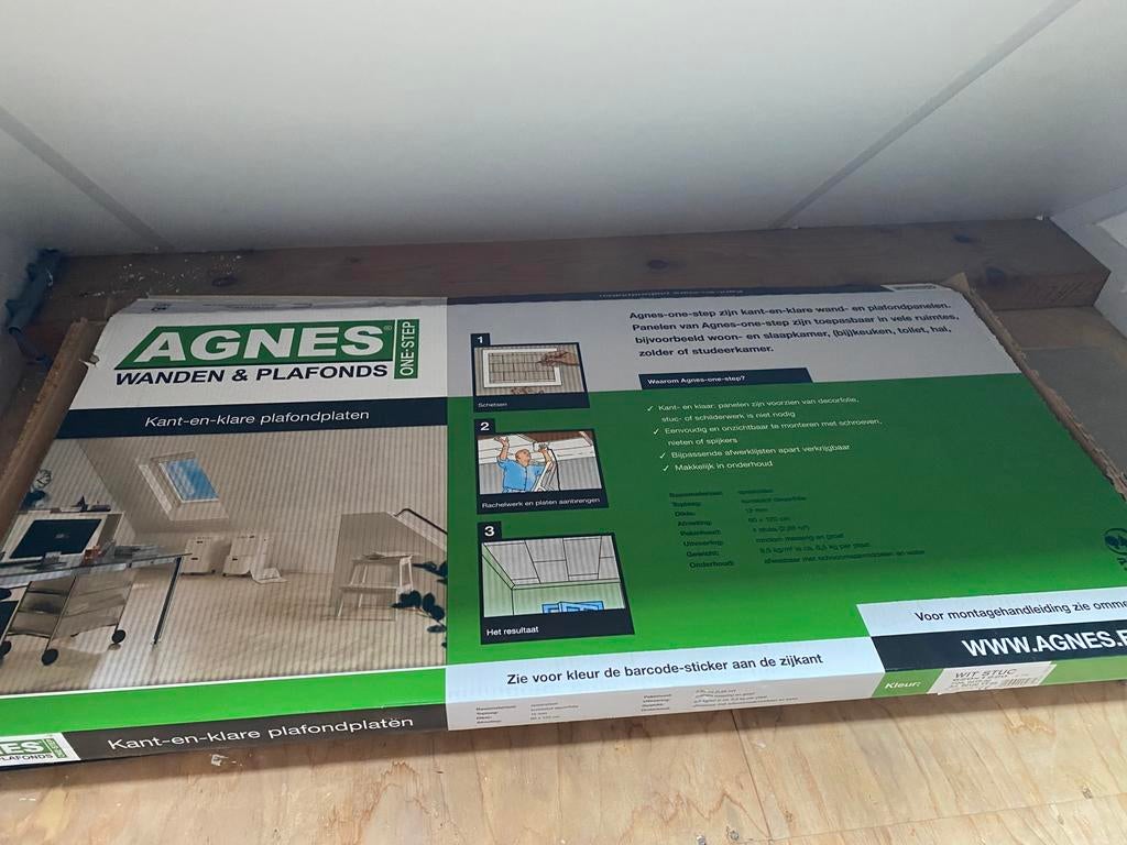 Agnes One Step Wand en plafondplaten Wit Stuc 2x, Ophalen, Nieuw, Overige materialen, Minder dan 20 mm