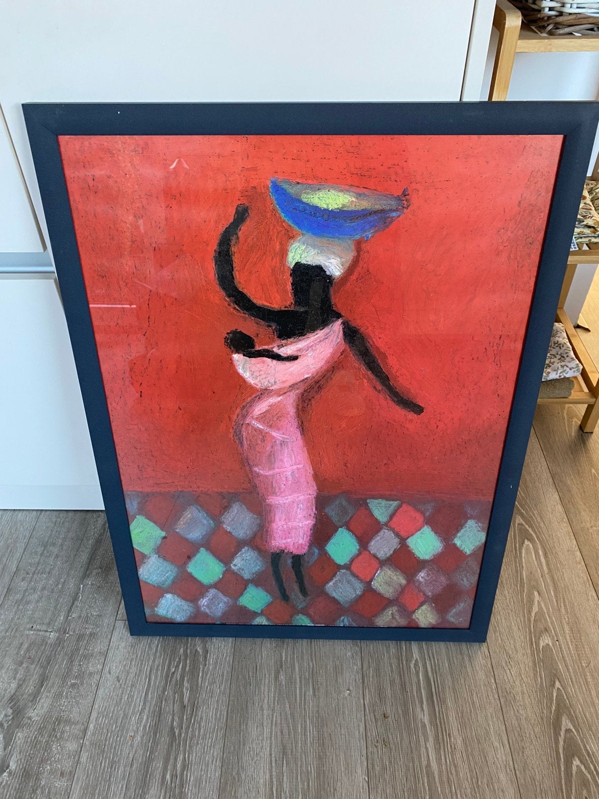 Vintage kunst in goede mooie lijst, Ophalen