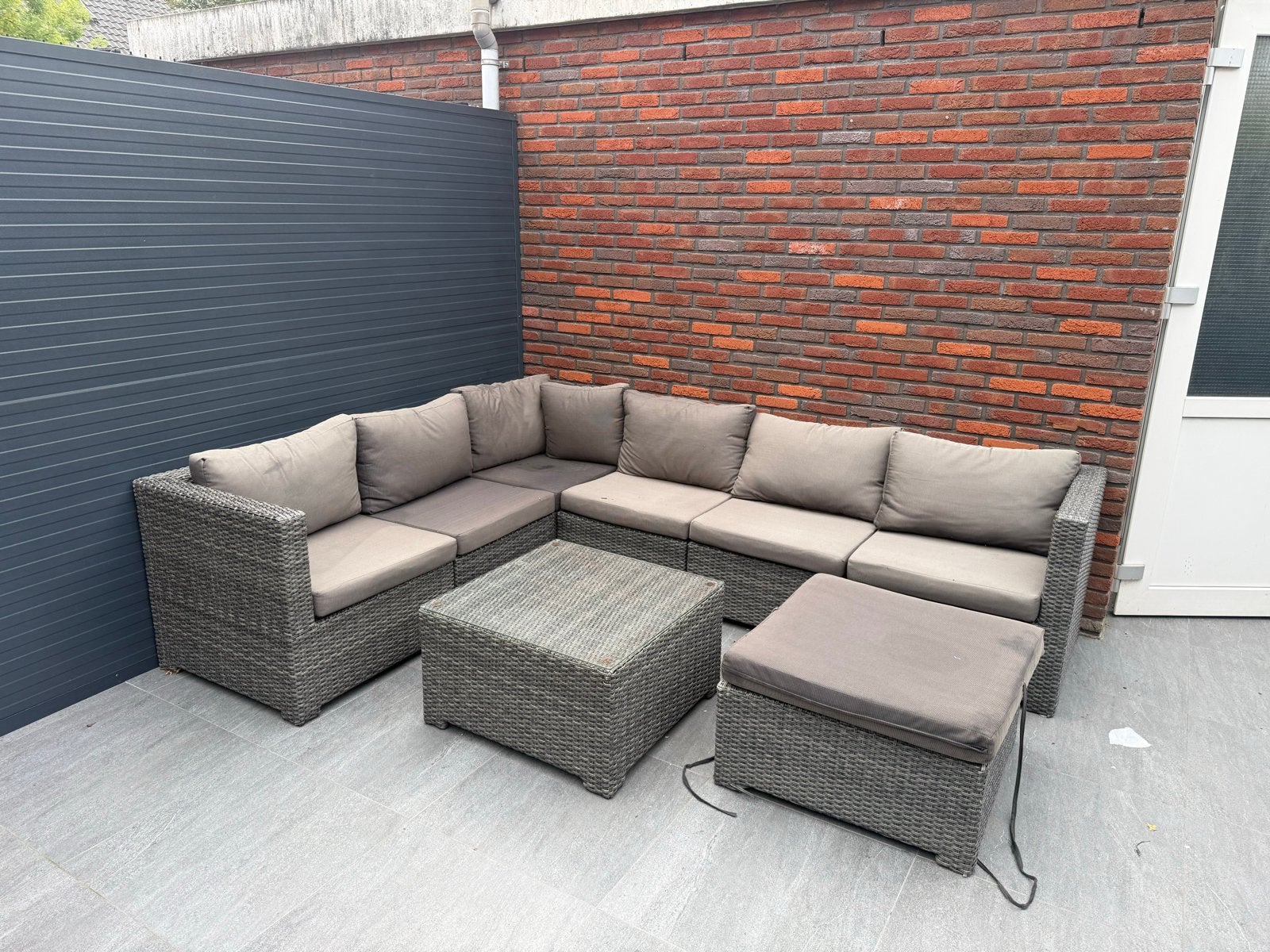 Tuin Loungeset met Kussens en Salontafel, Tuin en Terras, Ophalen, Gebruikt, Meer dan 8 zitplaatsen, Loungeset
