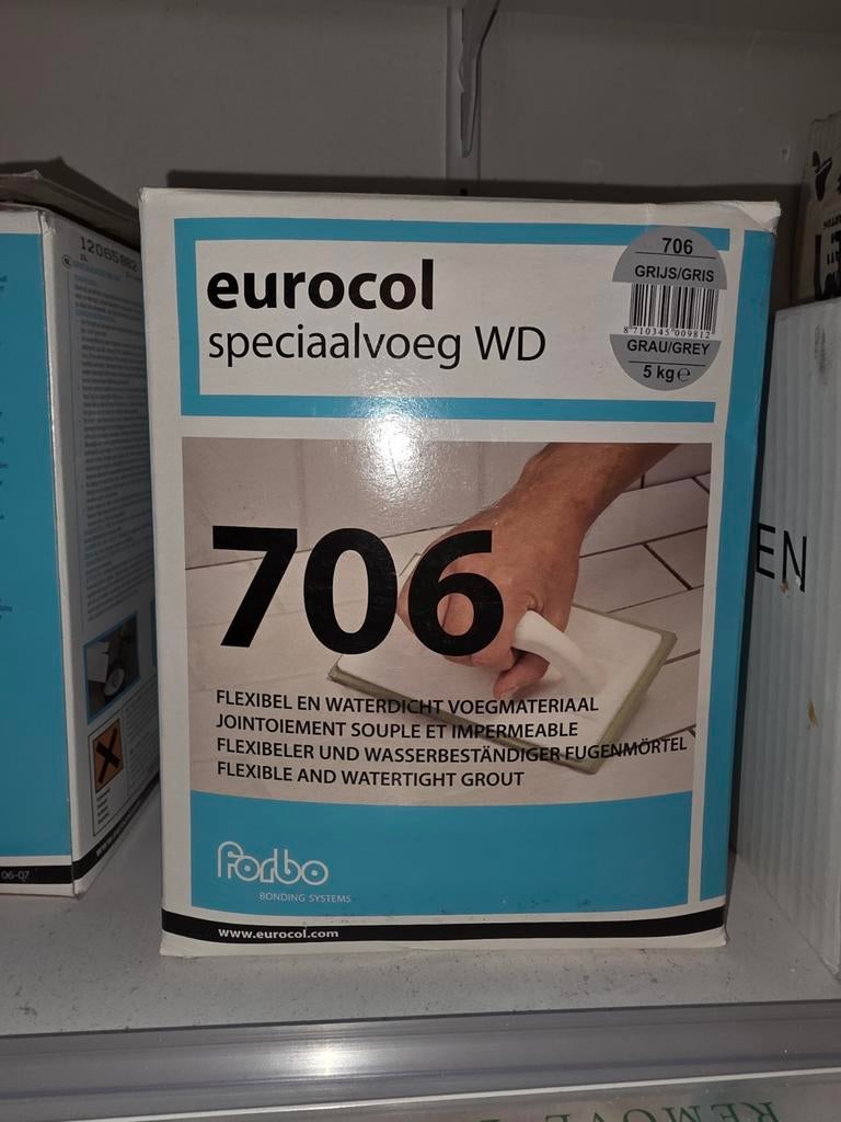 Forbo Eurocol 706 Speciaal Voegmortel Grijs 5 kg, Overige typen, Nieuw, 10 m² of meer, Overige materialen