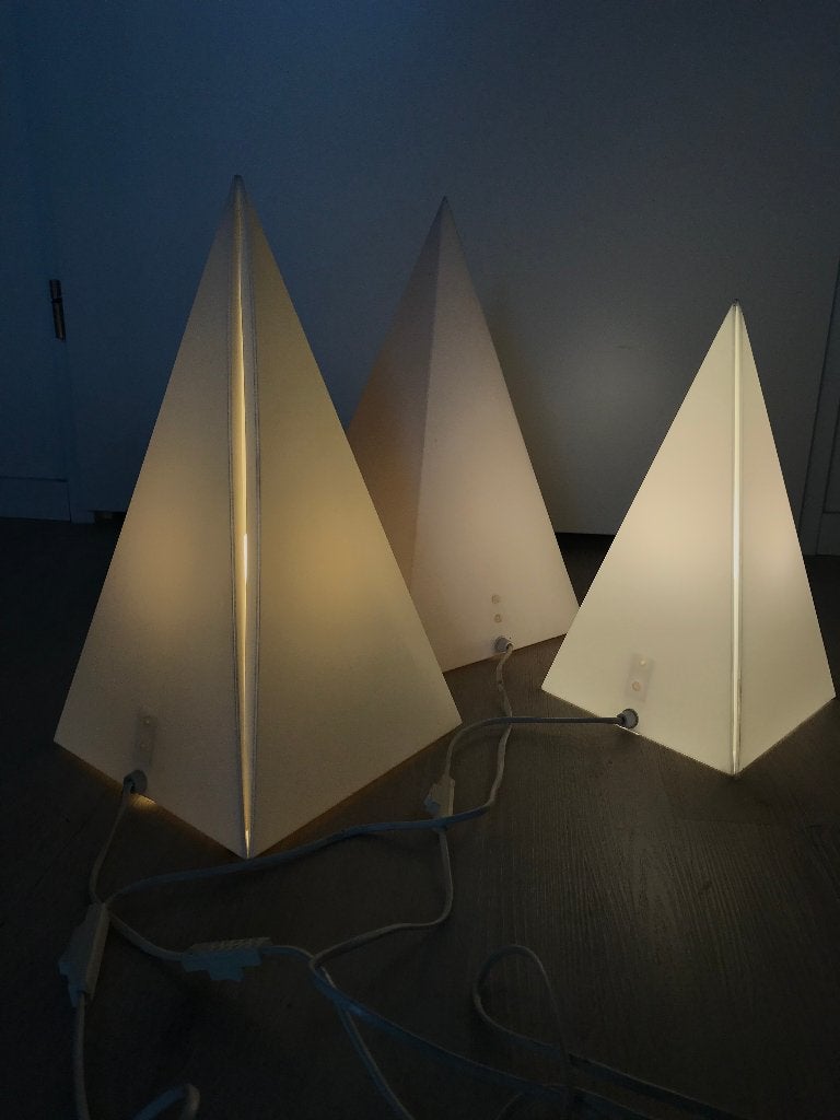 Drie Vintage Woja piramide Teepee lampen, Ophalen, Kunststof, Gebruikt, Overige merken