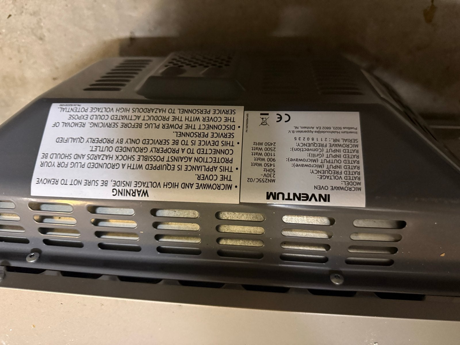 Inventum Combimagnetron NW255C/02 - Zilver, Ophalen, Combimagnetron, Gebruikt, Grill