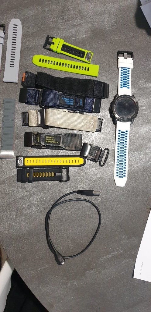 Garmin fenix 7x solar + straps, Ophalen, Gebruikt, Zwart, Garmin