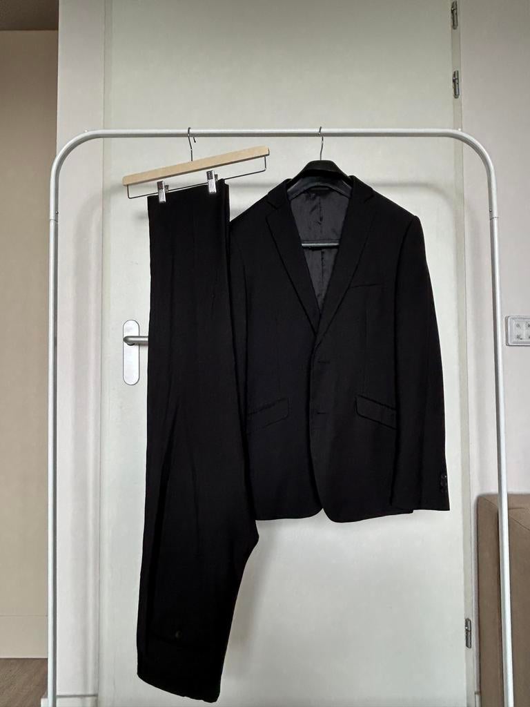 G2 Herenpak Zwart Slim Fit - Jas 48, Broek 31, Ophalen of Verzenden, Zo goed als nieuw, Maat 48/50 (M), Zwart