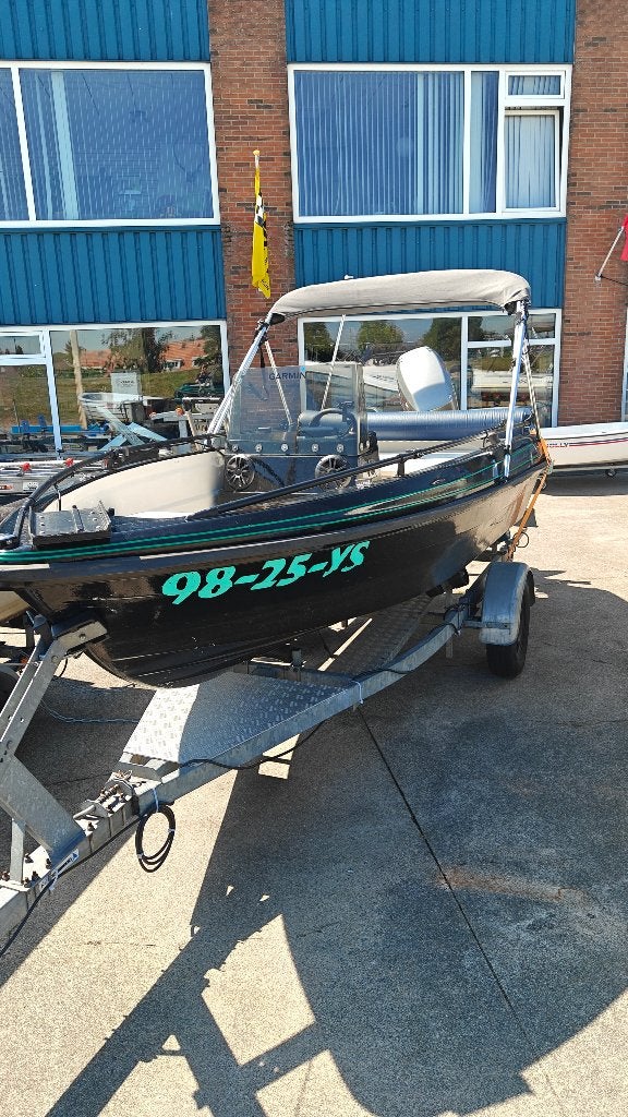 Terhi 4100 visboot met Mariner 30 pk & Minn Kota boegmotor, Ophalen, Overige merken, Gebruikt, Viertaktmotor
