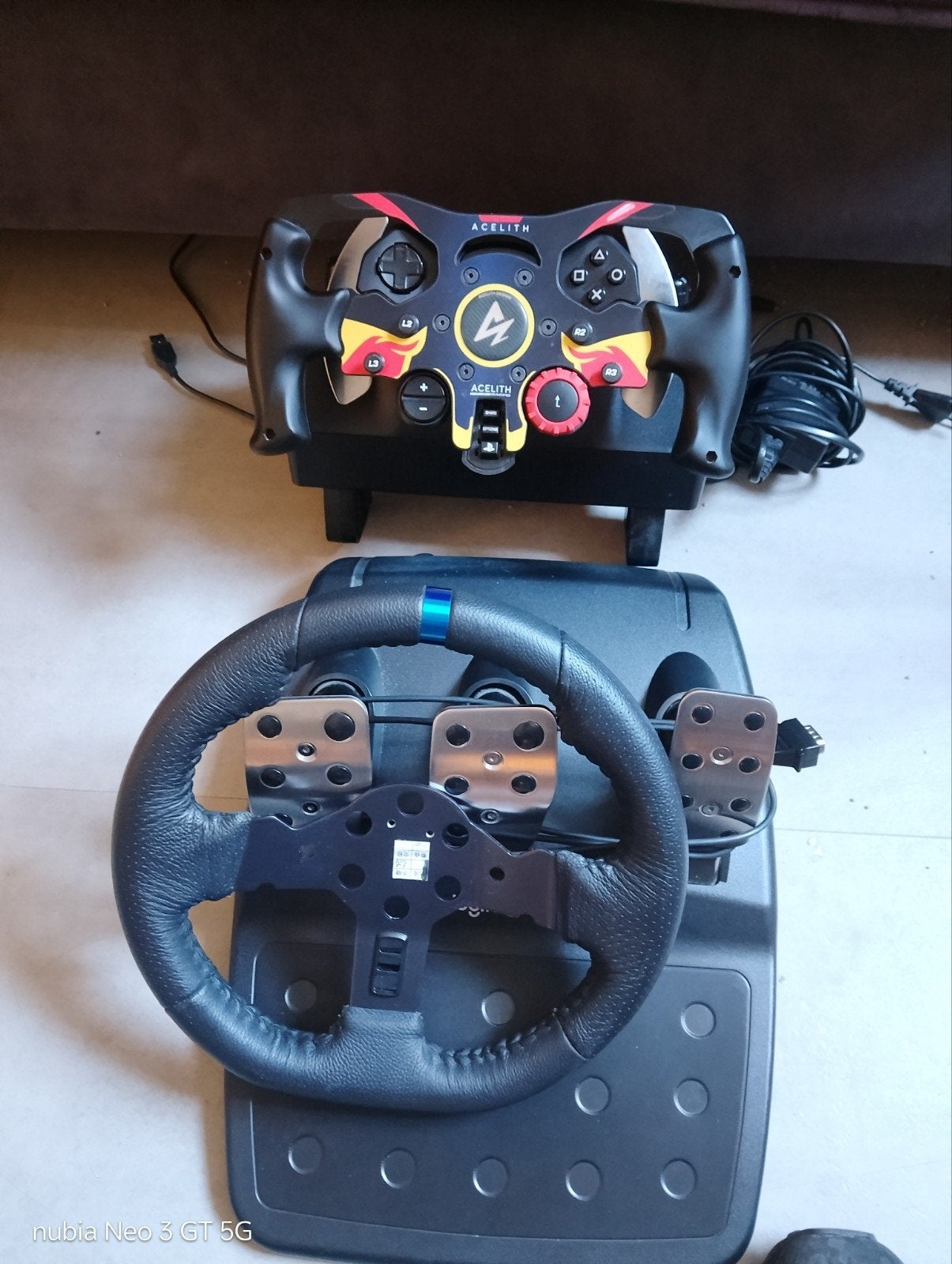 Logitech G29 racestuur met pedalen en Acelith stuur, Ophalen, Racestuur, Force feedback, Zo goed als nieuw