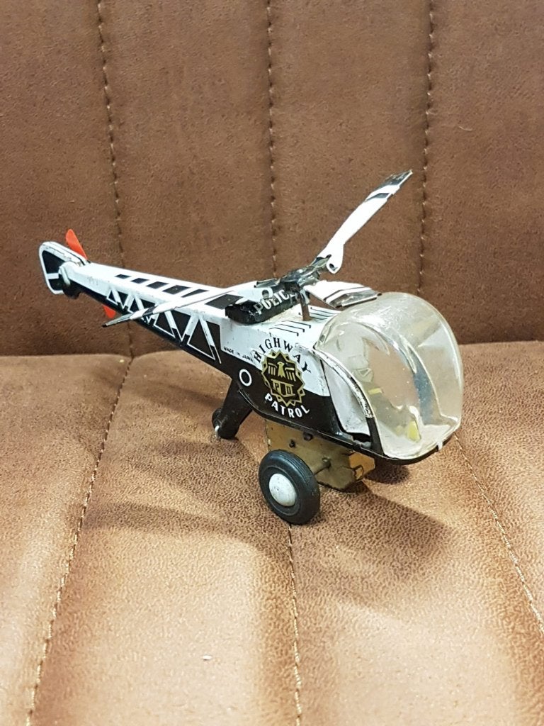 Highway patrol, blikken speelgoed helikopter uit Japan., Ophalen of Verzenden