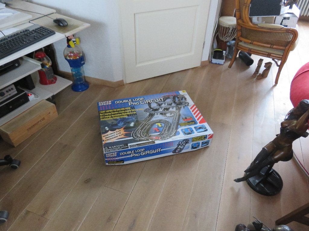 Super Speed Double Loop Pro Circuit Racebaan, 16.4 m. lang., Racebaan, Zo goed als nieuw, Elektrisch, Met looping