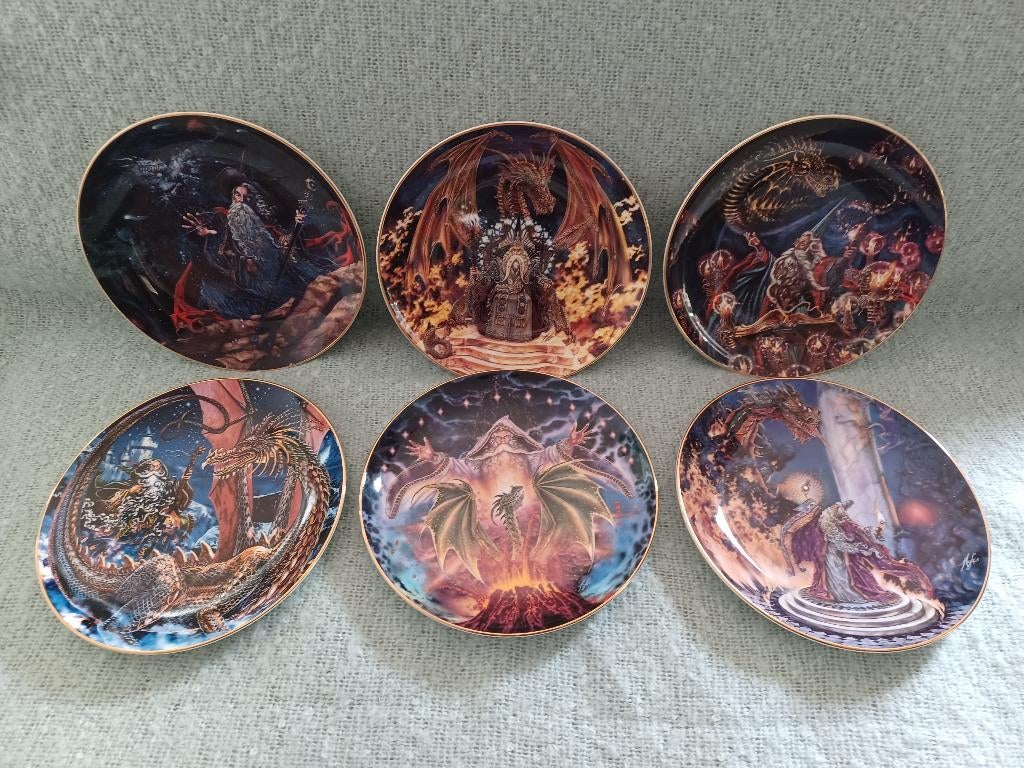 6 borden Franklin Mint, Myles Pinkney Fantasy Draken Art, Ophalen of Verzenden, Zo goed als nieuw