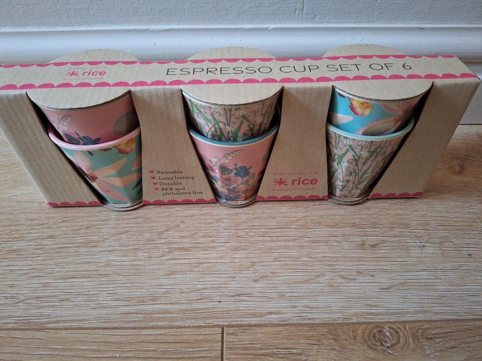 Nieuw! 6 prachtige expresso kopjes van Rice: nieuw in doos!, Overige materialen, Overige merken, Nieuw, Modern