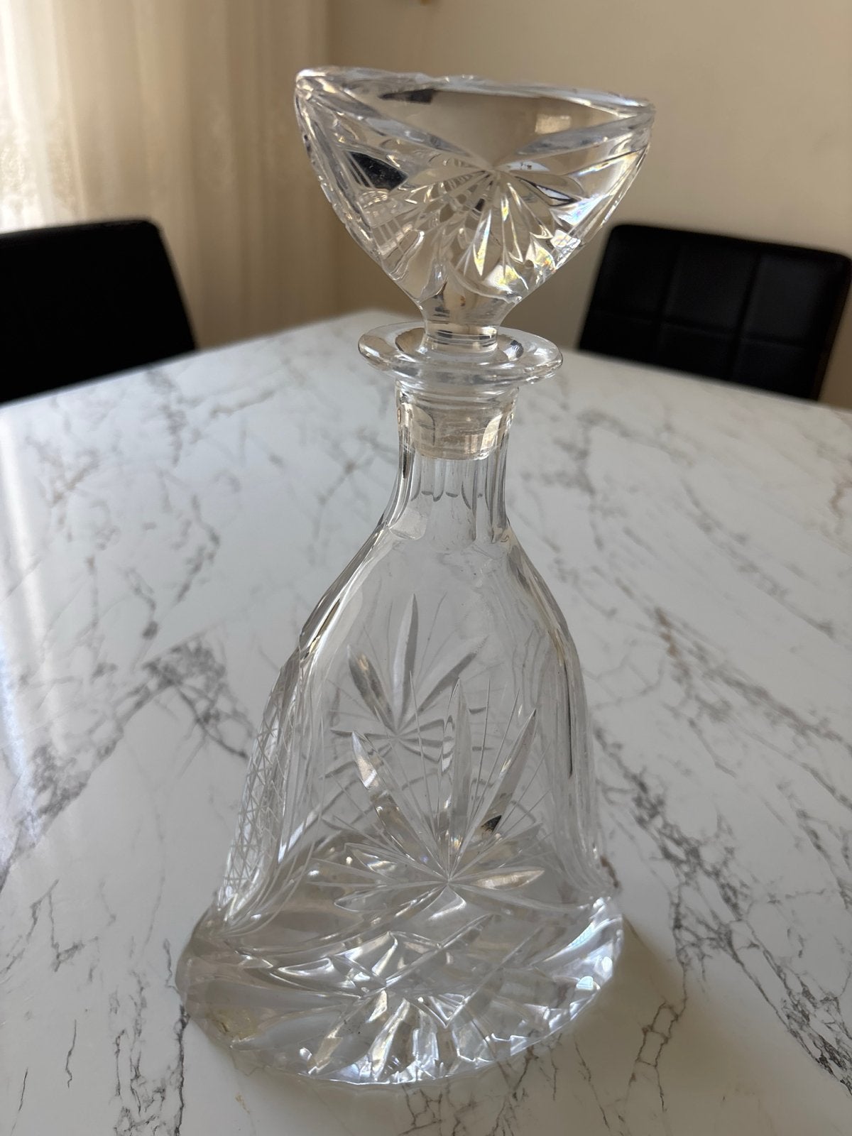 Vintage Loodkristallen Kapiteinskaraf – Zwaar Geslepen Glas, Ophalen of Verzenden