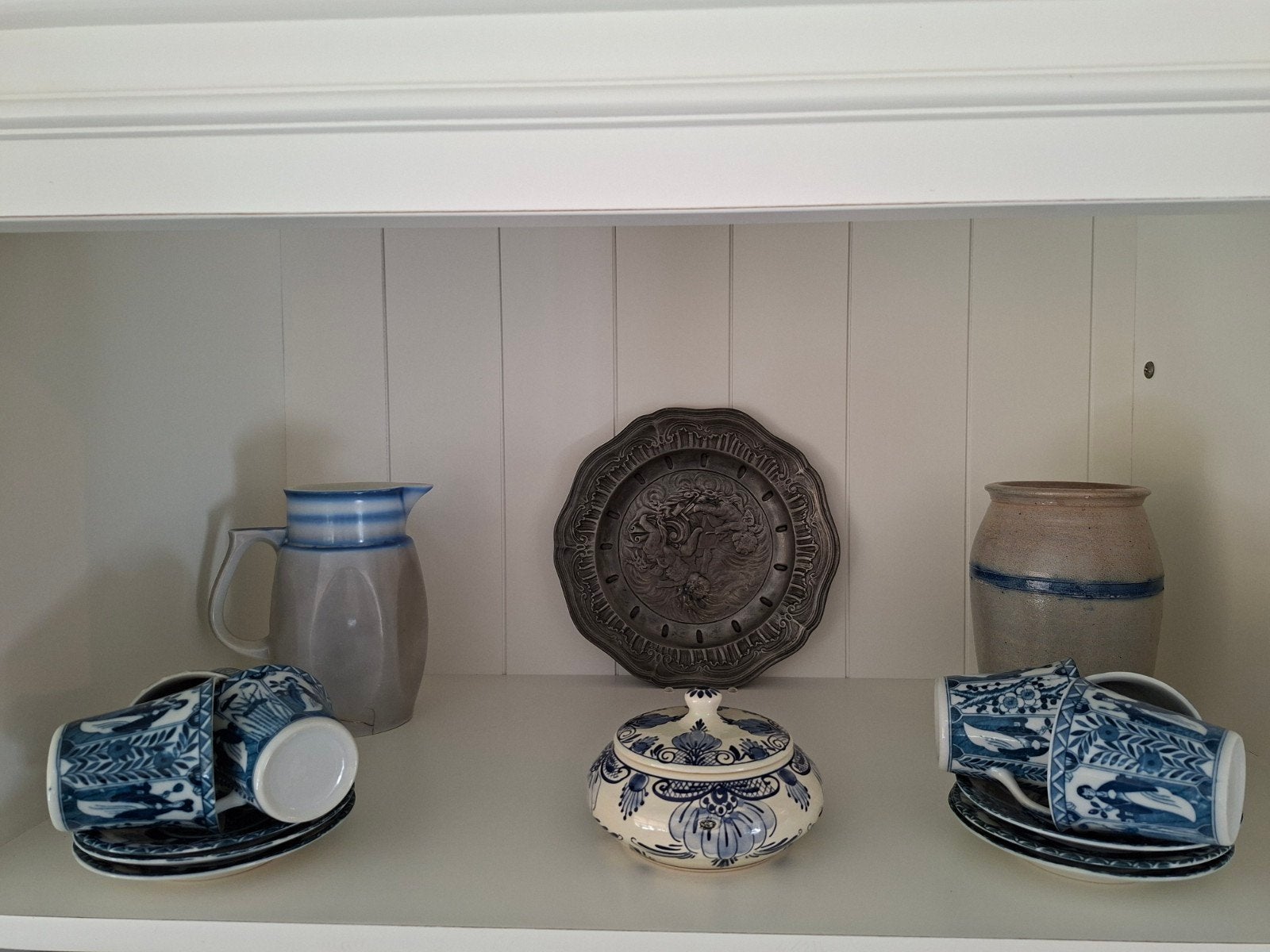 Antiek Delfts Blauw Servies en Decoratie Set, Antiek en Kunst, Ophalen of Verzenden
