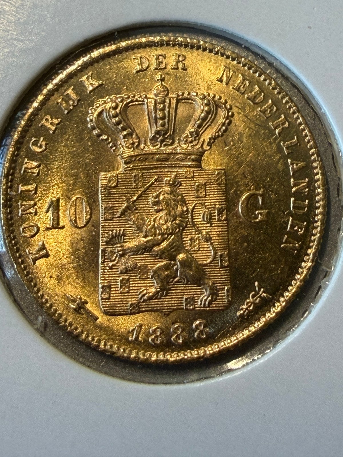 Gouden tientje 1888, Postzegels en Munten, Ophalen of Verzenden, Koning Willem III, 10 gulden, Goud