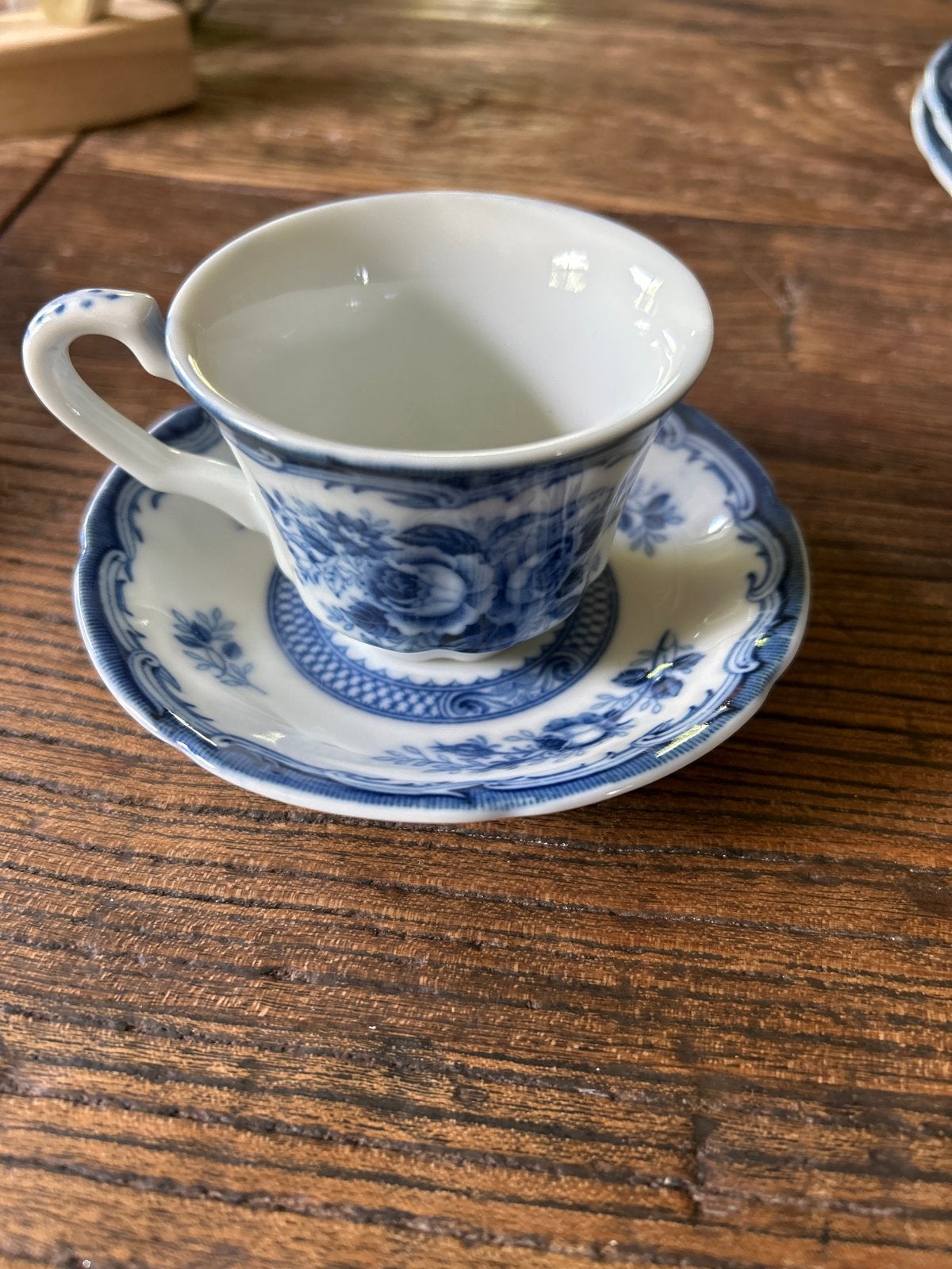 Vintage Blue Rose Japan porseleinen kop en schotel, Antiek en Kunst, Ophalen of Verzenden