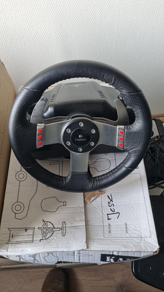 Logitech G27 racestuur met forcefeedback, pedalen en pook, 1 speler, Racen en Vliegen, Eén computer, Ophalen of Verzenden