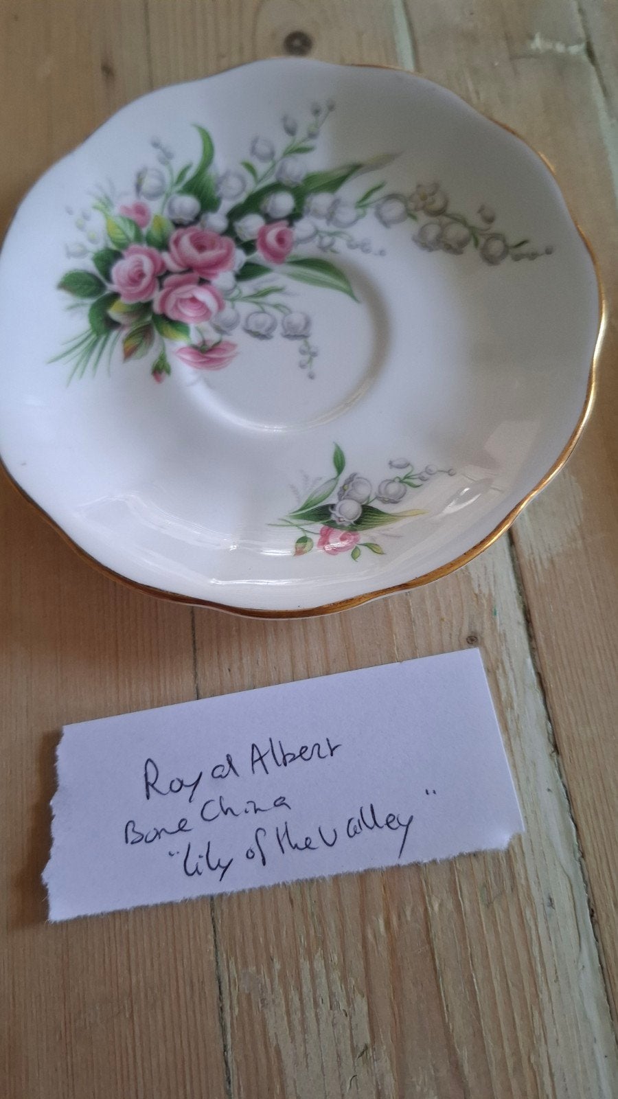 vintage porselein - Royal Albert 'Lily of the Valley', Ophalen, Zo goed als nieuw, Porselein, Kop en/of schotel