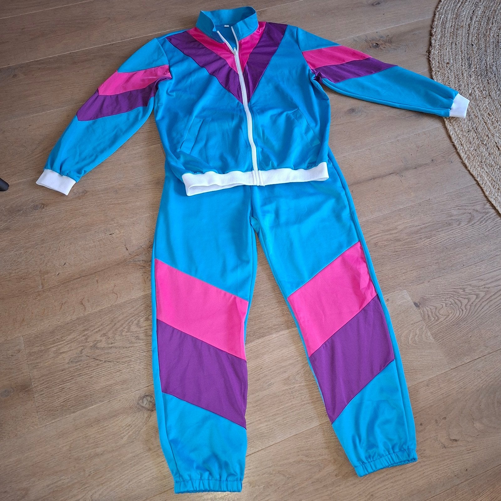 Jaren '80 trainingspak - Retro outfit L, Maat 52/54 (L), Verzenden, Overige thema's, Kleding