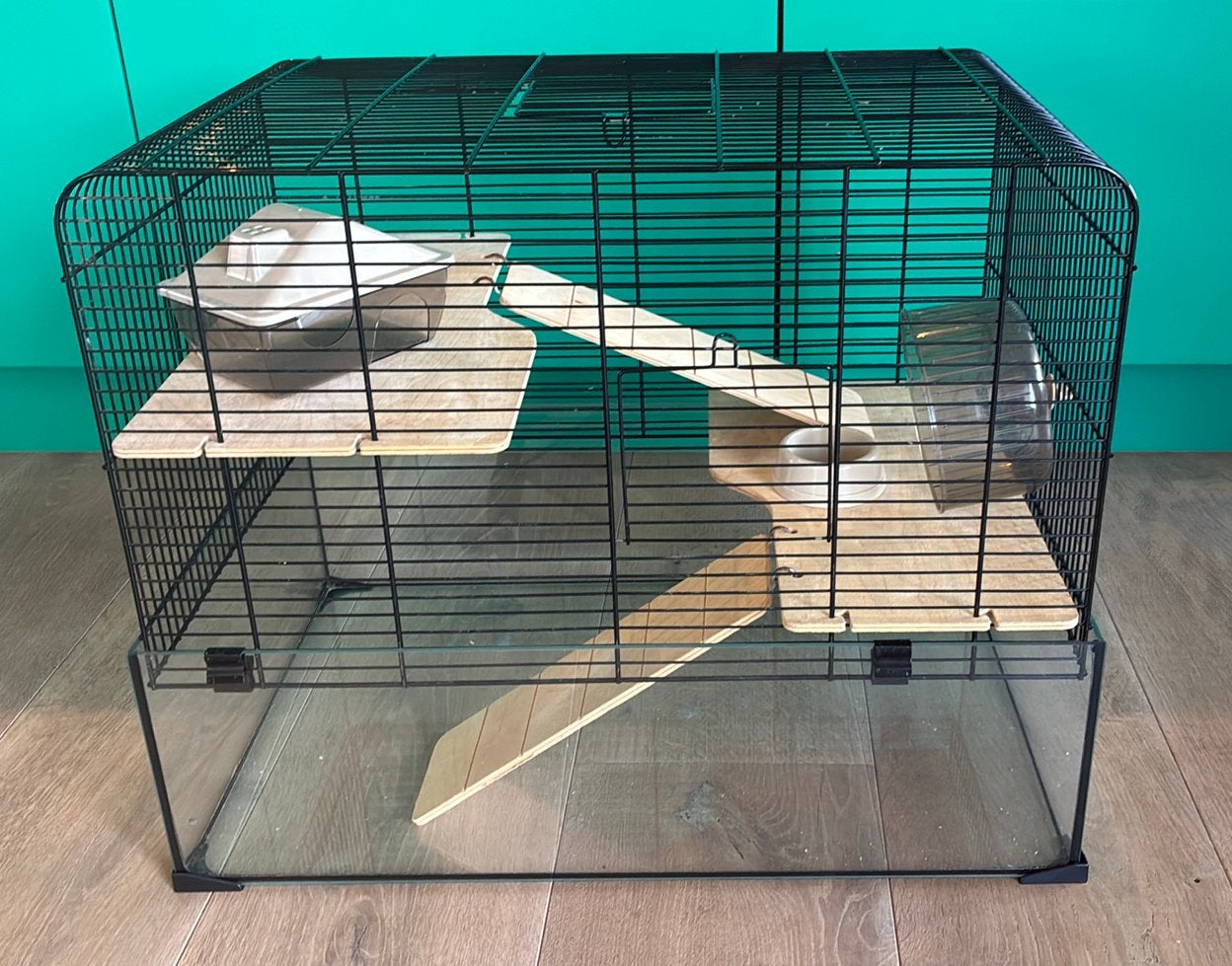 Glazen hamsterkooi, Dieren en Toebehoren, Kooi, Gebruikt, Minder dan 75 cm, Ophalen