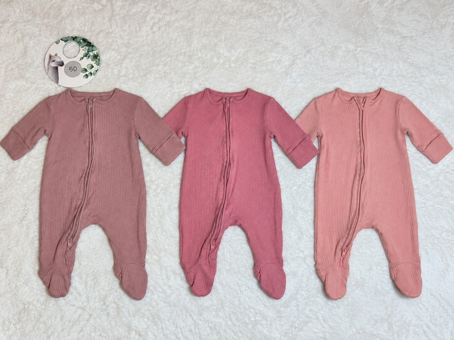 3x Next Baby Pyjama met Voeten en Rits - Maat up to 1 month, Ophalen of Verzenden, Zo goed als nieuw, Next, Meisje
