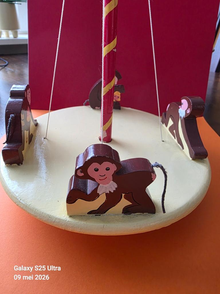 Vintage Houten Draaimolen  Aapjes, Kinderen en Baby's, Speelgoed | Houten speelgoed, Ophalen of Verzenden, Gebruikt, Overige typen