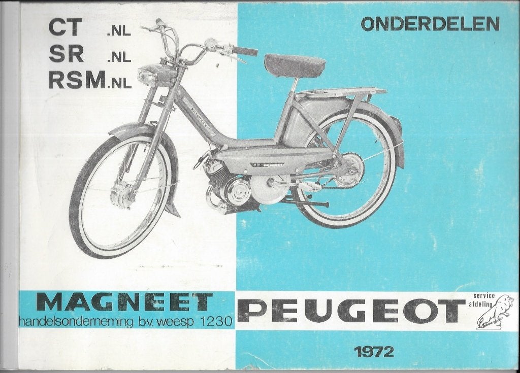Peugeot CT SR RSM onderdelenboek (2061z) bromfiets, Verzenden, Zo goed als nieuw
