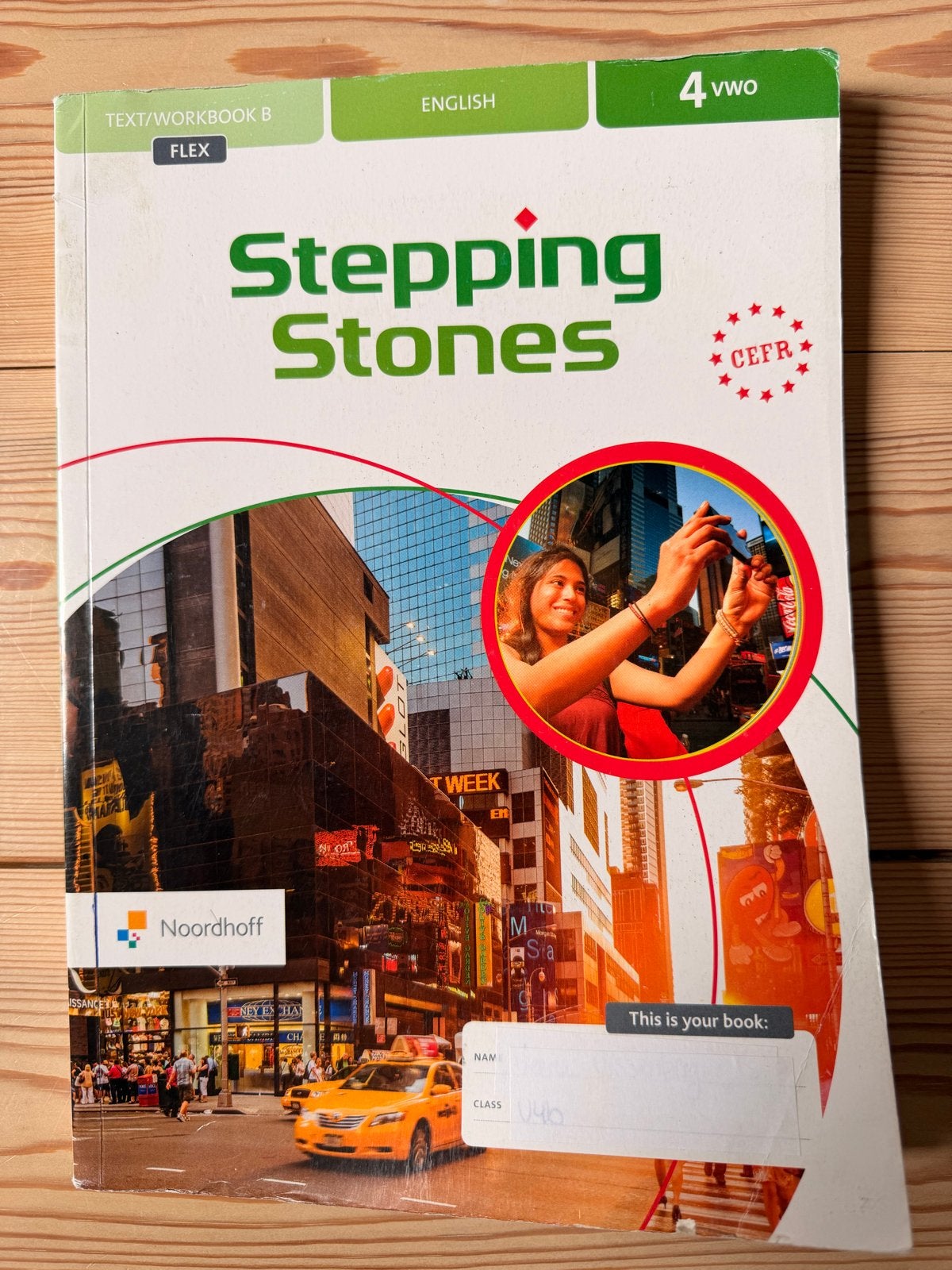 Stepping Stones Engels 4 VWO Tekst/Werkboek B Flex, Ophalen of Verzenden, Zo goed als nieuw, VWO, Engels