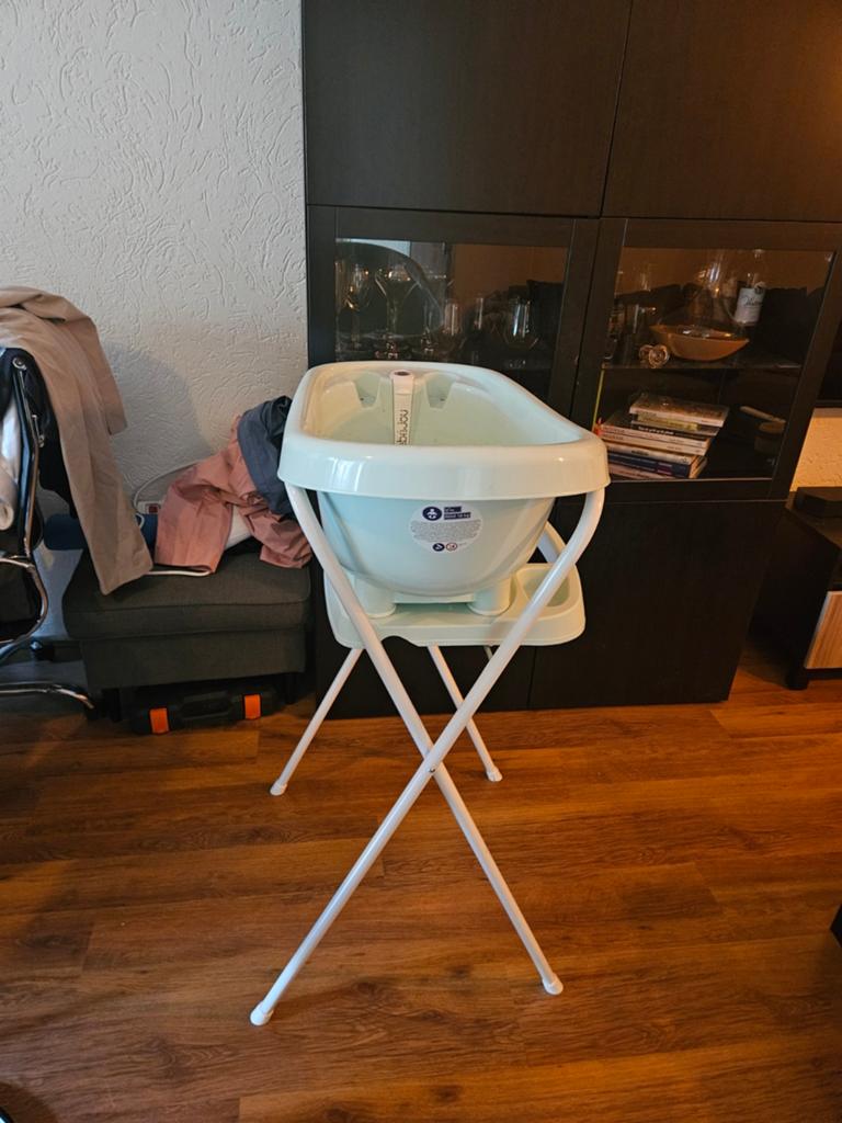 Kinderbadje + standaard + afvoerslang, Kinderen en Baby's, Badjes en Verzorging, Ophalen, Badje, Standaard