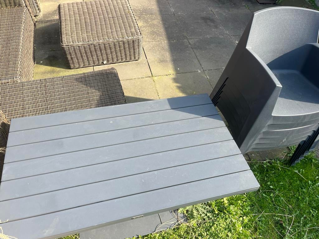Tuintafel met 6 stoelen, Tuin en Terras, Tuintafels, Ophalen, Gebruikt, Rechthoekig, Kunststof