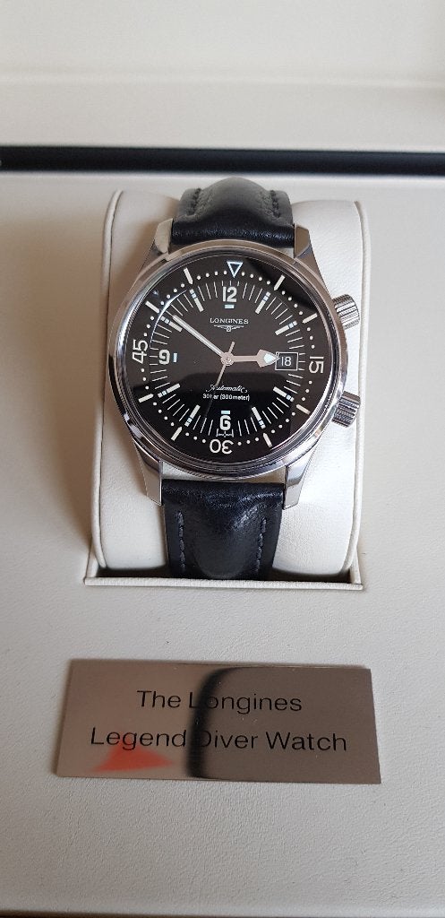 Longines Legend Diver Automatic & Date 300meter/30bar, Overige merken, Leer, Staal, Polshorloge