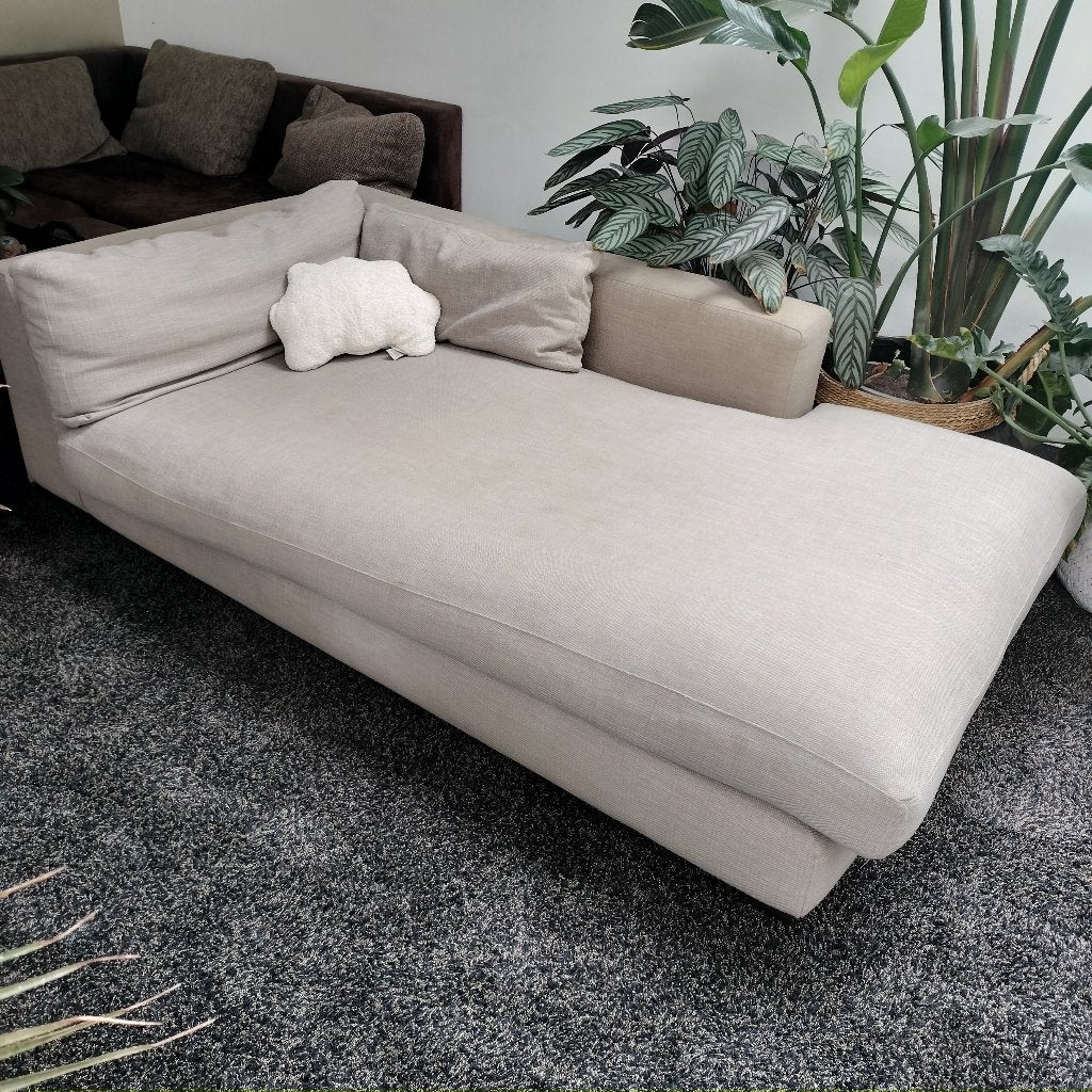 Bank sofa kleur beige merk Linteloo, Ophalen, Gebruikt, 100 tot 125 cm, Stof