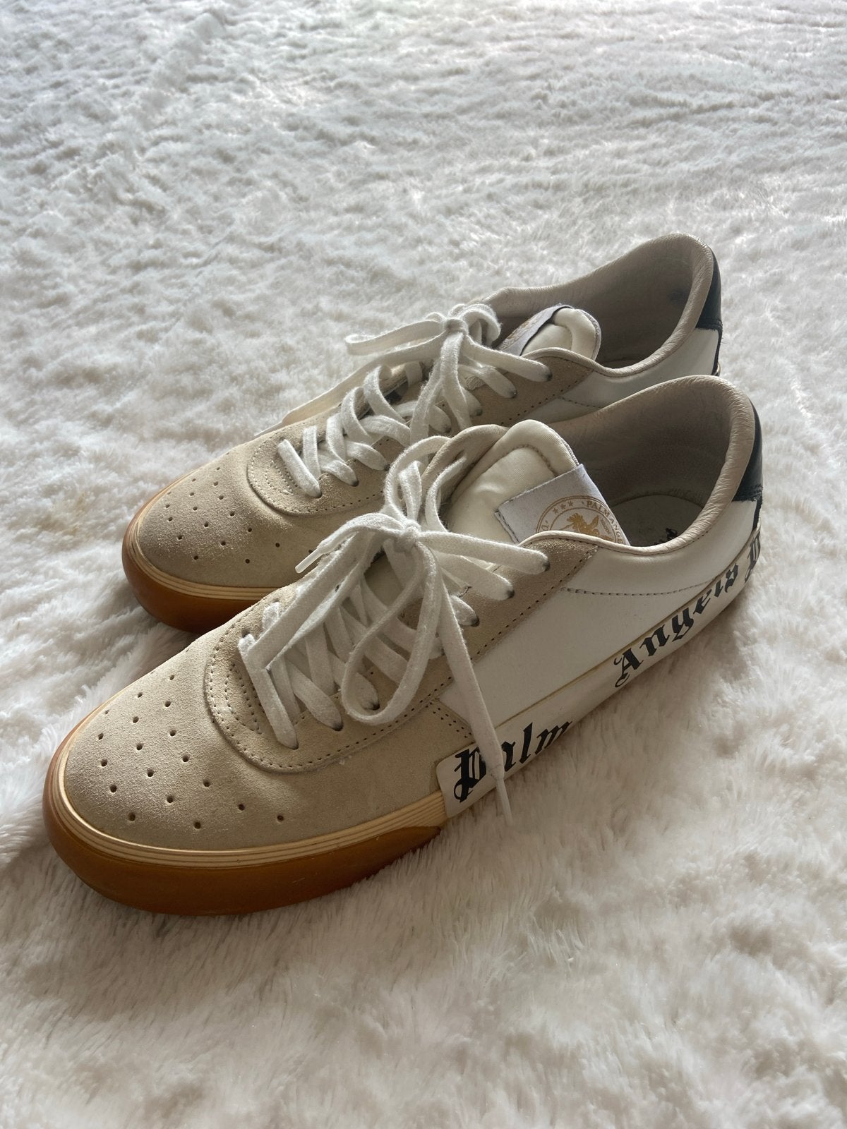 Palm Angels sneakers, beige met wit, maat 39, Ophalen of Verzenden, Gedragen, Beige, Sneakers of Gympen