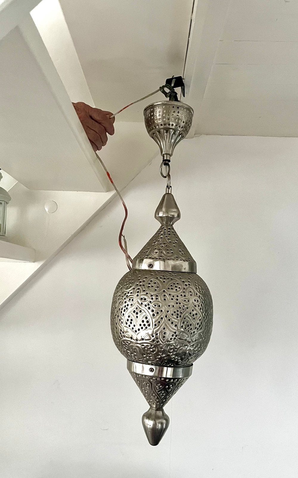 Trendy oosterse hanglamp Marrakech, Ophalen of Verzenden, Zo goed als nieuw, Metaal