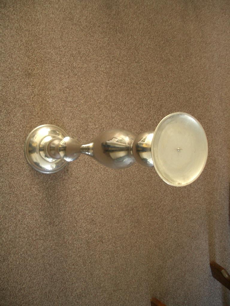 kandelaar kaars aluminium artdesign woonkamer decoratie, Wit, Ophalen of Verzenden, Zo goed als nieuw, Metaal