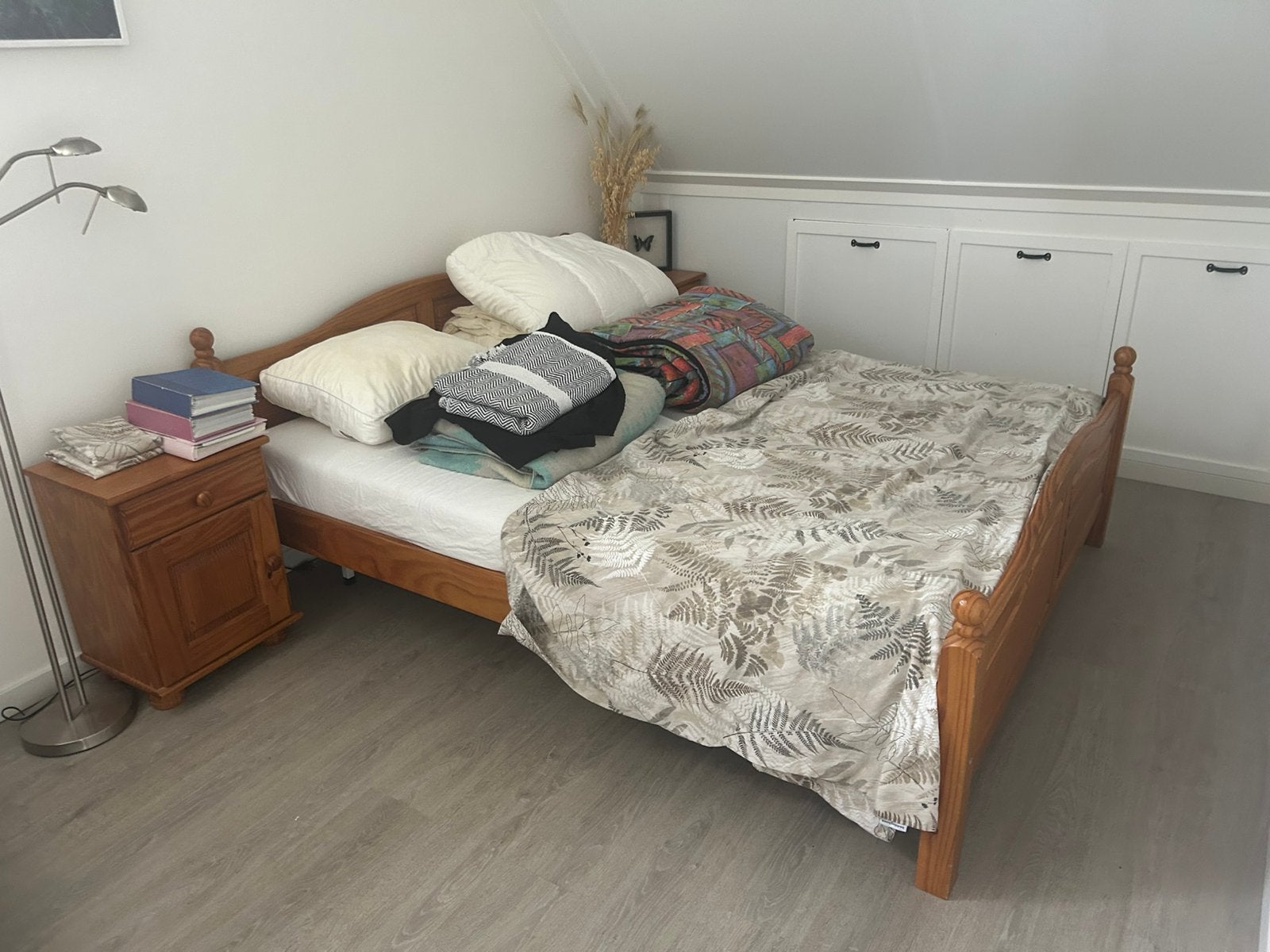 Houten bed 200cm x 160cm (elektrisch verstelbaar), Ophalen, Tweepersoons, 200 cm, 160 cm