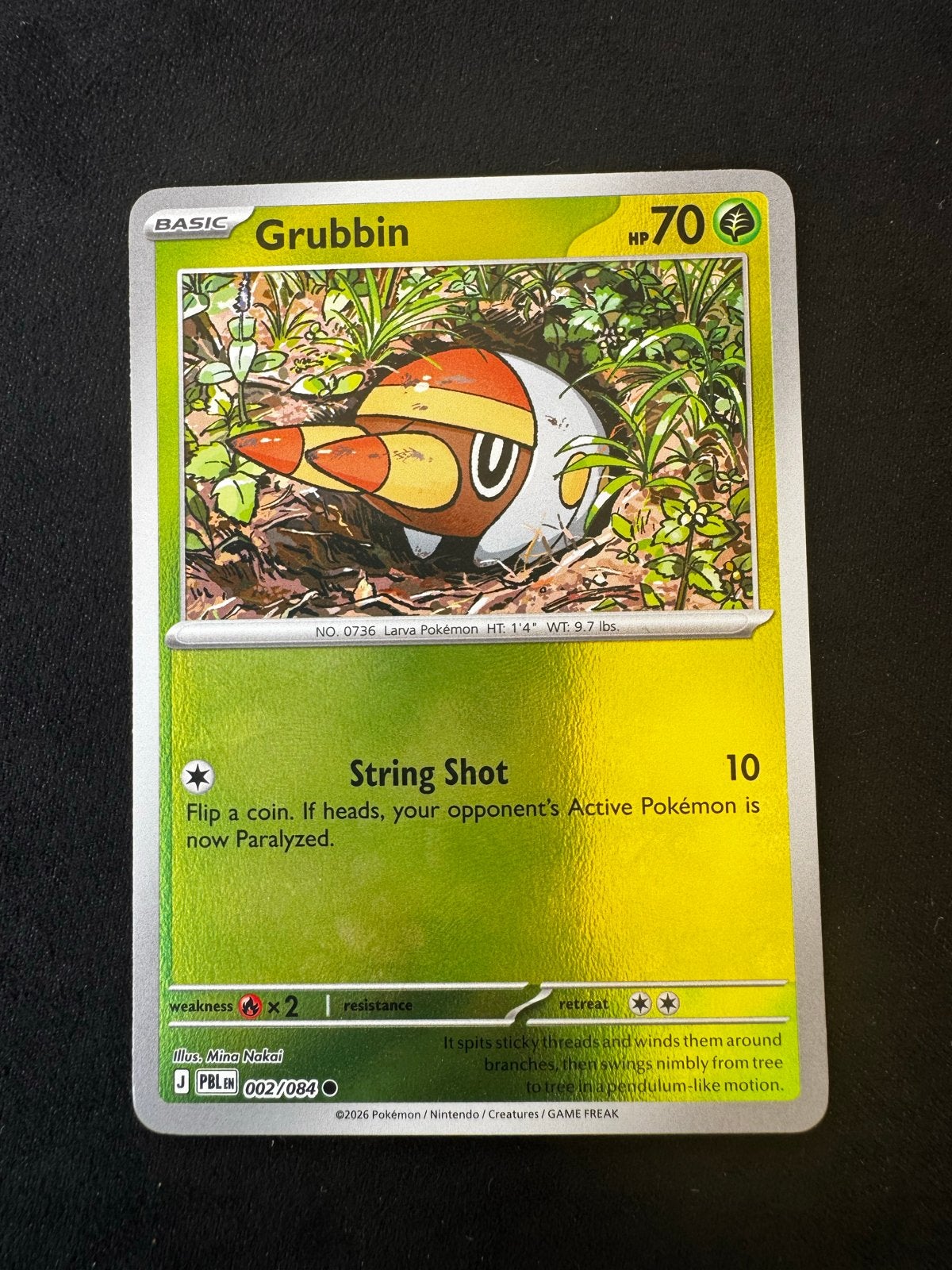 Grubbin 002/084 Reverse Holo - common - Pitch Black, Ophalen of Verzenden, Zo goed als nieuw, Losse kaart