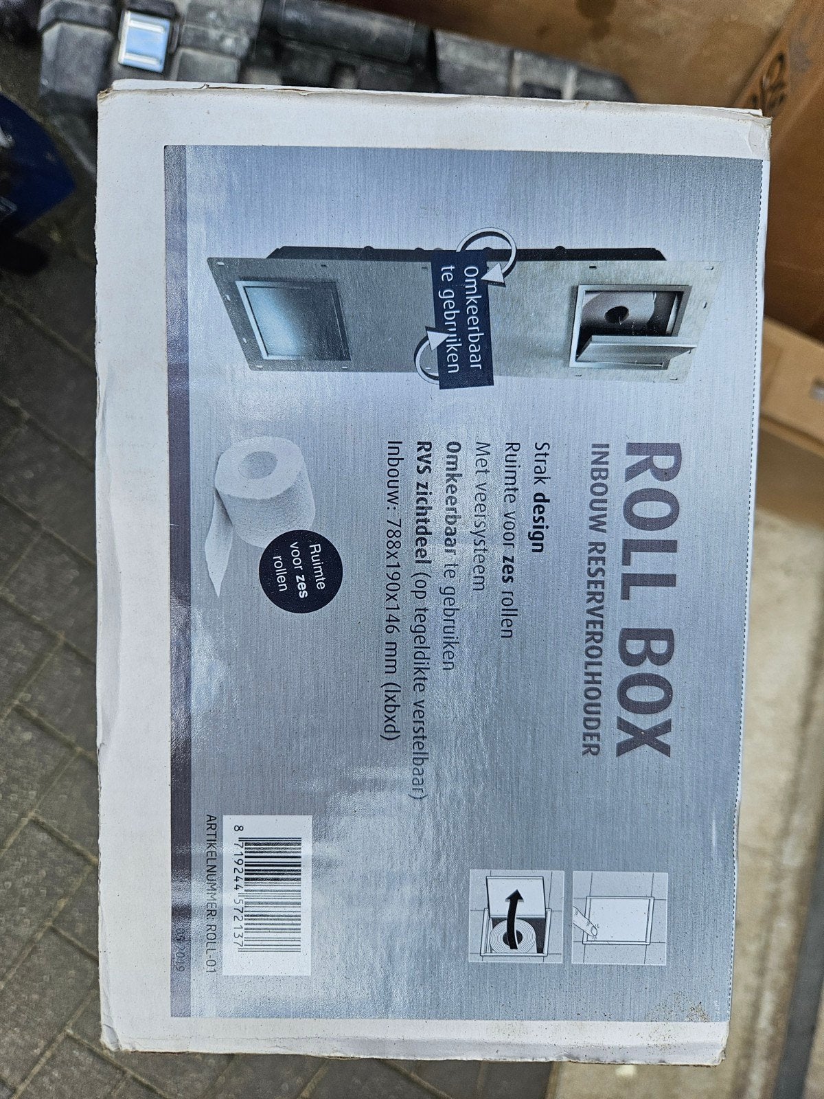 ROLL BOX Inbouw Reserverolhouder - RVS Zichtdeel, Ophalen of Verzenden