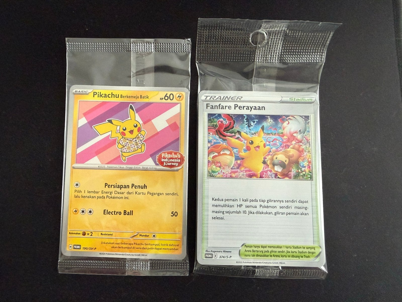 Pikachu Promo’s Indonesisch #190 #374, Ophalen of Verzenden, Zo goed als nieuw