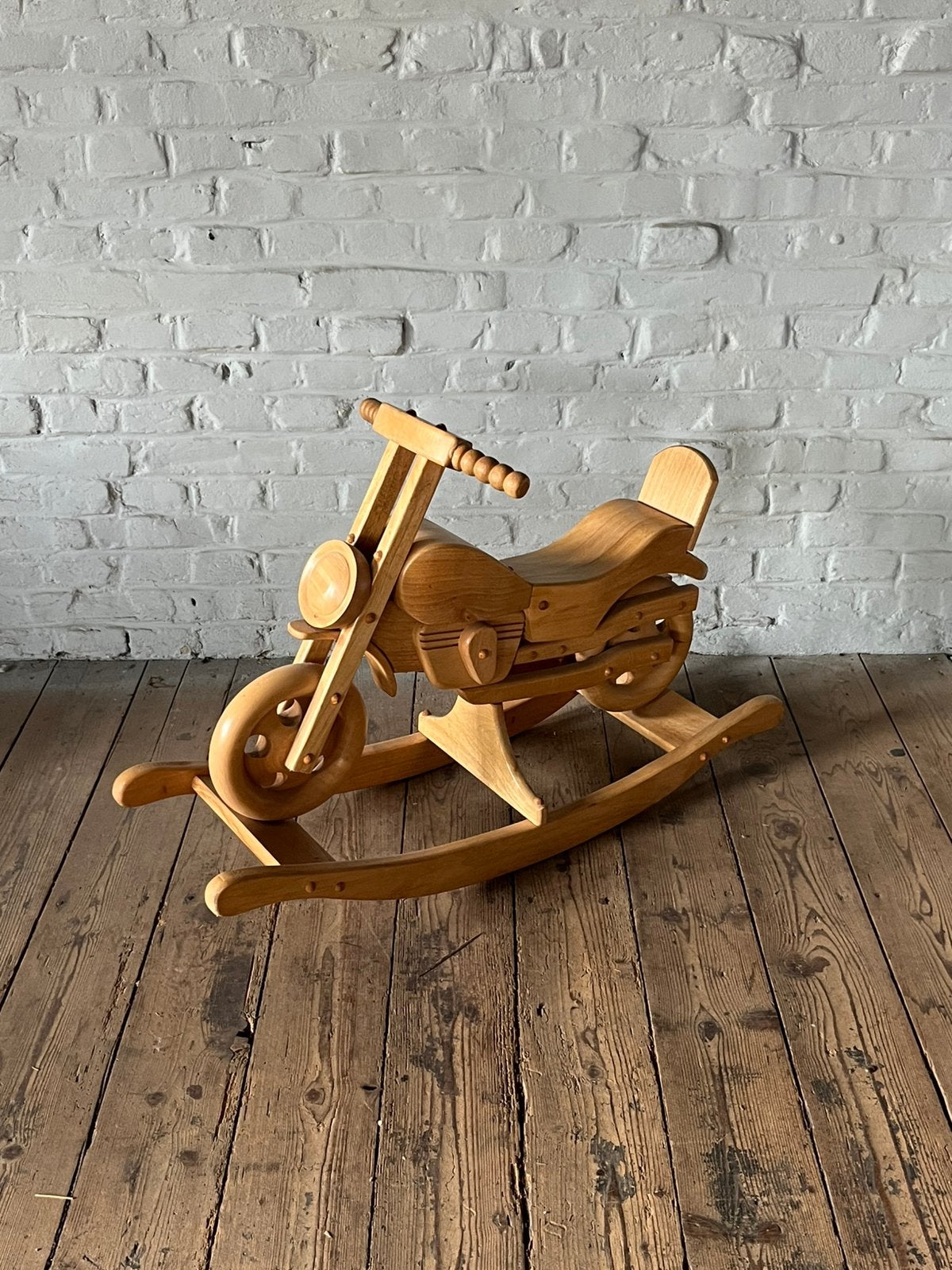 Houten hobbelmotor motor Retro schommelpaard motor model, Ophalen, A, A, A
