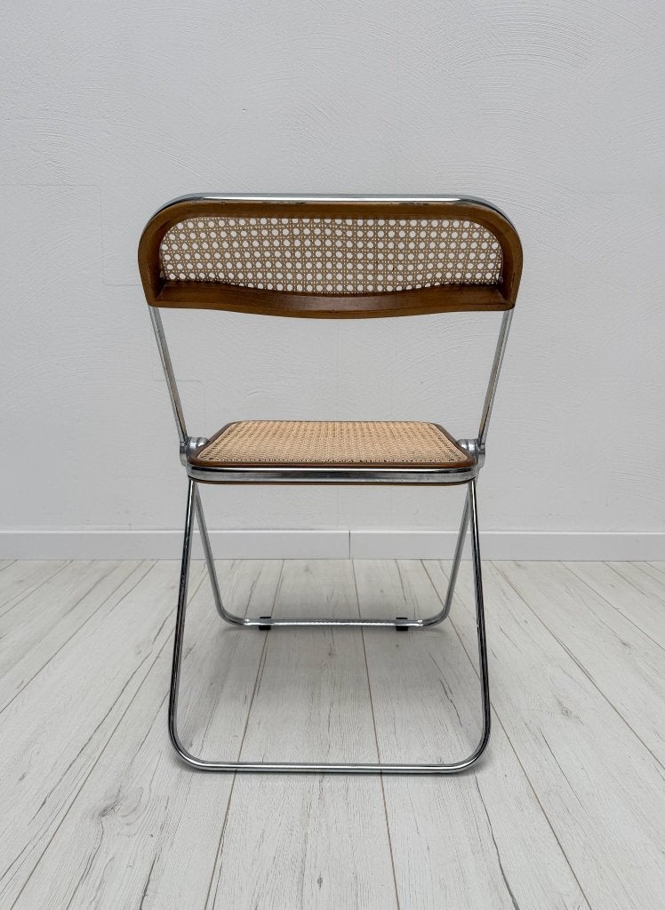 Plia klapstoel riet Giancarlo Piretti Castelli vintage 60s, Huis en Inrichting, Vintage, Ophalen of Verzenden, Zo goed als nieuw