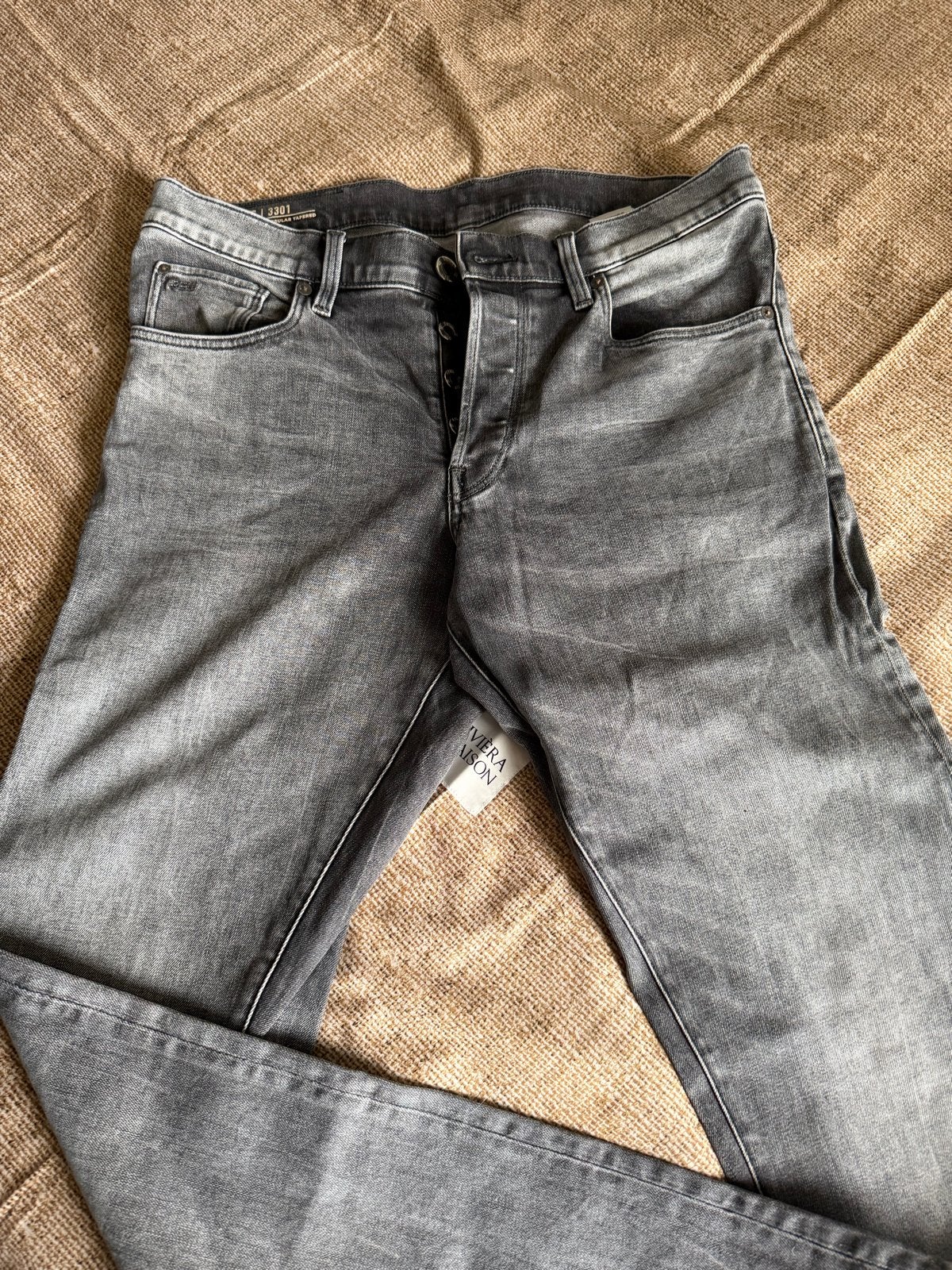 G-Star 3301 Tapered Jeans W33/L34, Ophalen of Verzenden, Gedragen, Grijs, W33 - W34 (confectie 48/50)