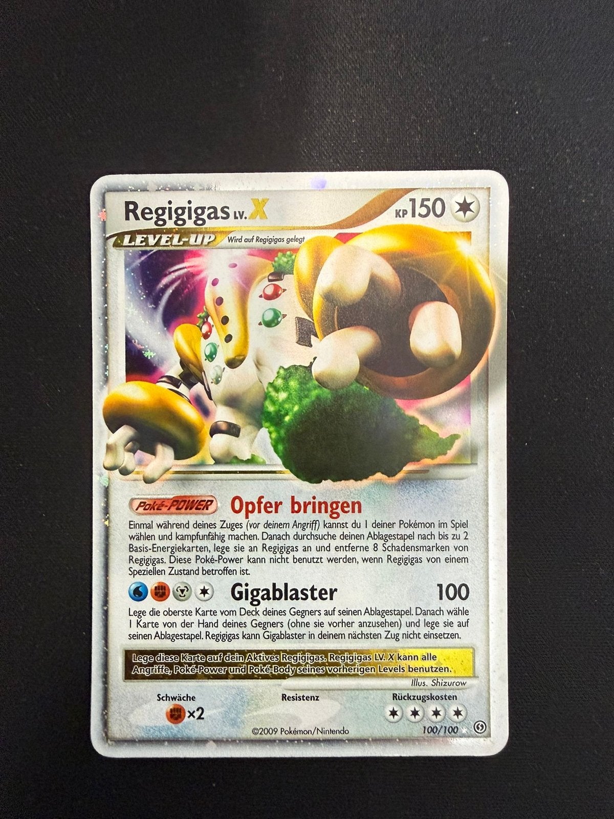 Pokémon Kaart Regigigas LV.X 150 duits, Ophalen of Verzenden, Gebruikt, Losse kaart