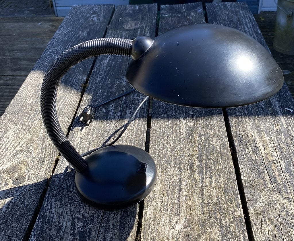 Leuke Bureaulamp Bauhaus Stijl - vintage retro seventies, Huis en Inrichting, Lampen | Tafellampen, Bureaulamp, Gebruikt, Met schakelaar