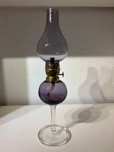petroleum lamp design, Huis en Inrichting, Overige kleuren, Ophalen of Verzenden, Zo goed als nieuw, Glas